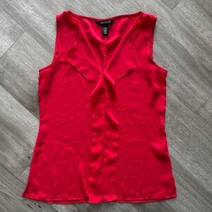 White House Black Market Vibrant Red Sleeveless Blouse